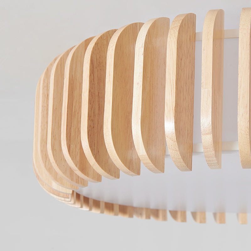 Wood Round Flush Mount Lights Contemporary Style Multi Lights Flush Mount Fixture