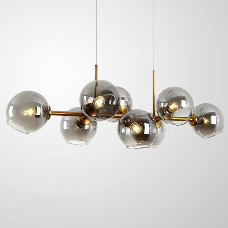 8-Lights Modernist Island Pendants Glass Pendant Lights for Dining Room