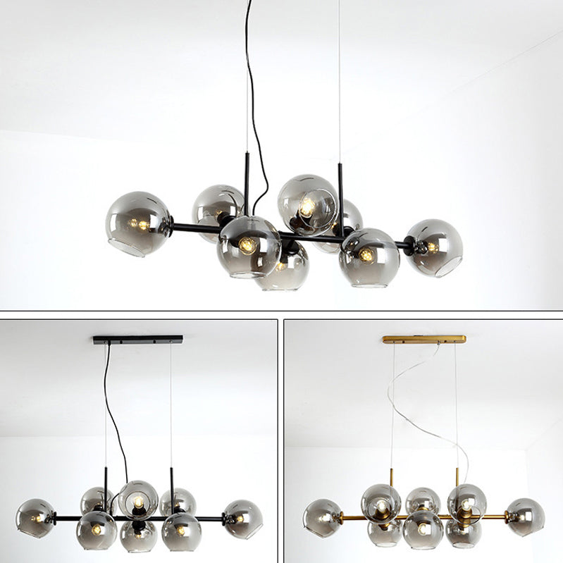 8-Lights Modernist Island Pendants Glass Pendant Lights for Dining Room
