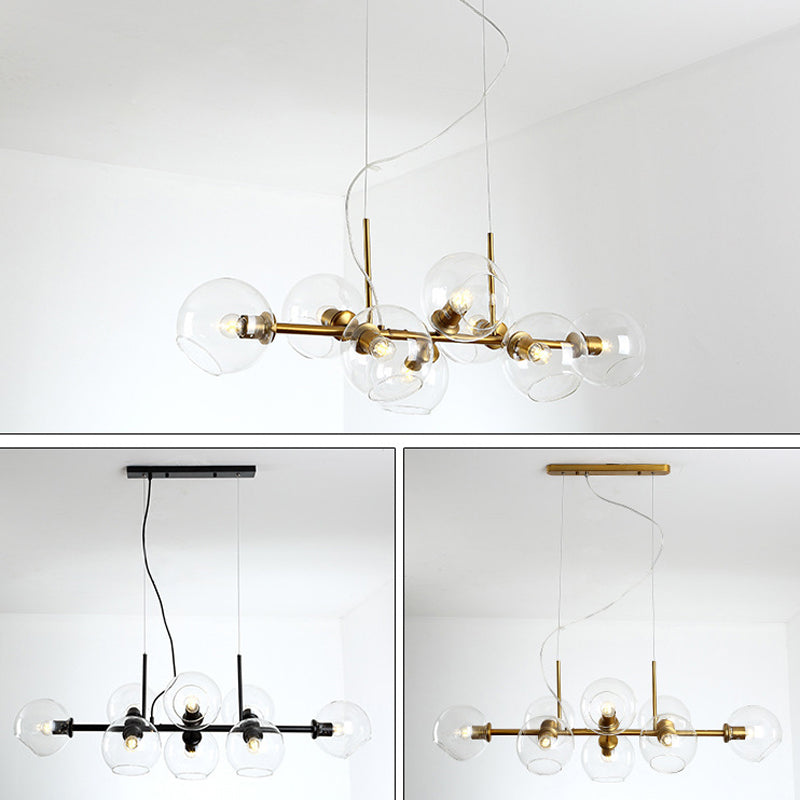 8-Lights Modernist Island Pendants Glass Pendant Lights for Dining Room