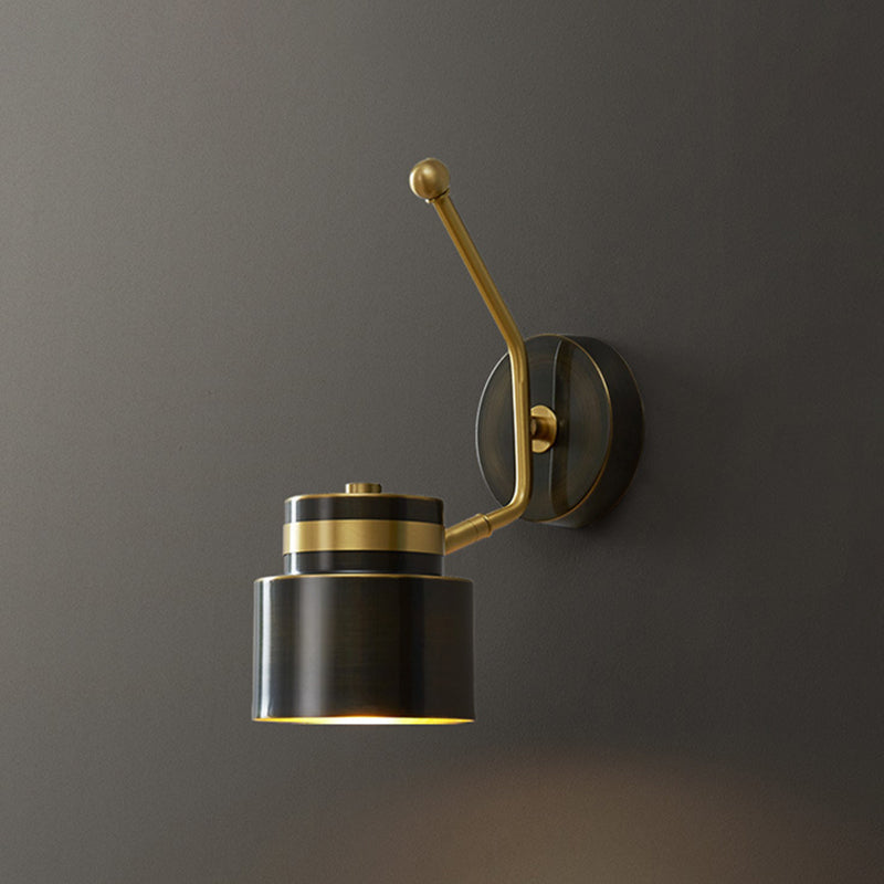 1-Light Adjustable Wall Light Modern Metal Wall Lights in Black