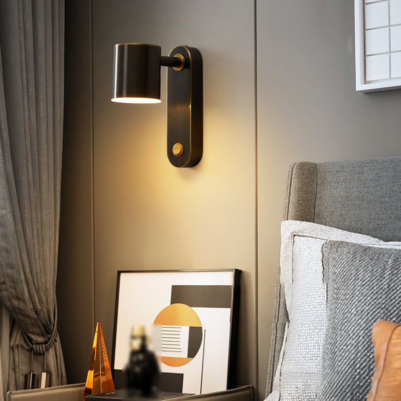 1-Light Adjustable Wall Light Modern Metal Wall Lights in Black