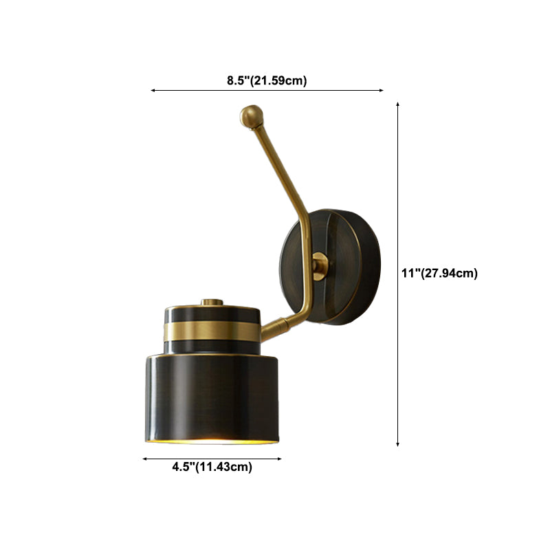 1-Light Adjustable Wall Light Modern Metal Wall Lights in Black