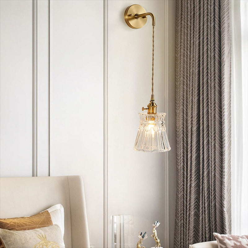1-Light Wall Sconces Modern Glass Sconce Light Fixture for Bedroom