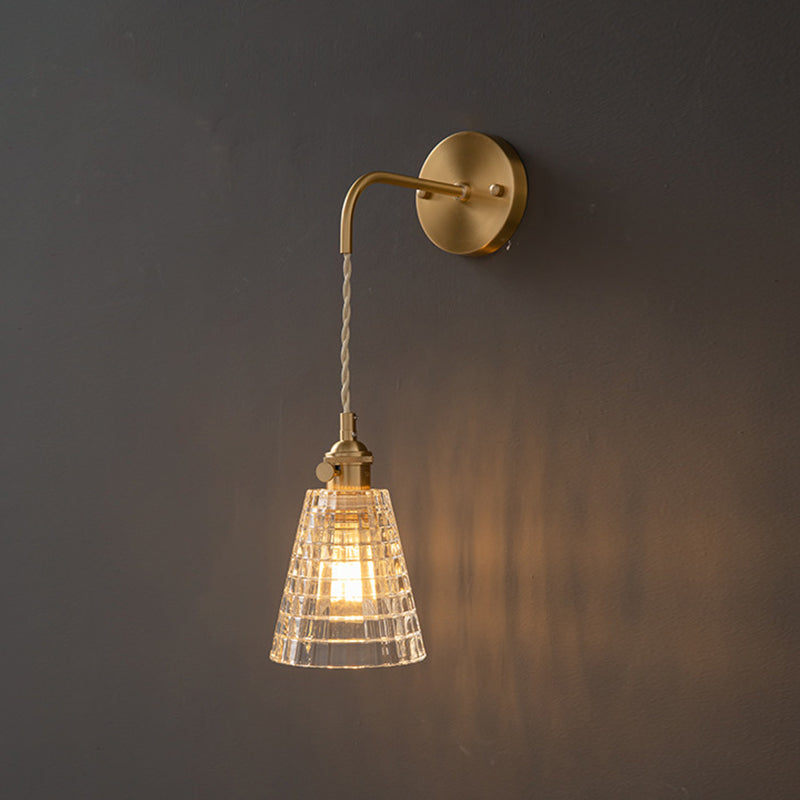 1-Light Wall Sconces Modern Glass Sconce Light Fixture for Bedroom