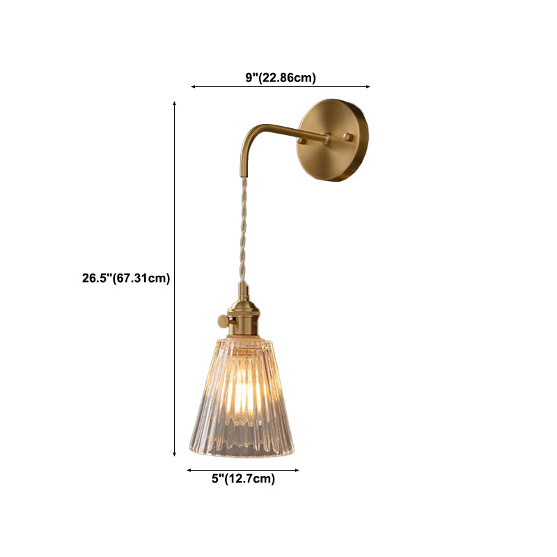 1-Light Wall Sconces Modern Glass Sconce Light Fixture for Bedroom