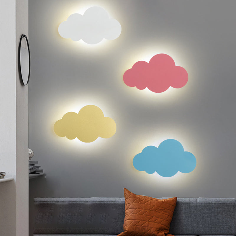1-Light Cloud Sconce Light Kids Metal Sconce Light Fixture for Bedroom