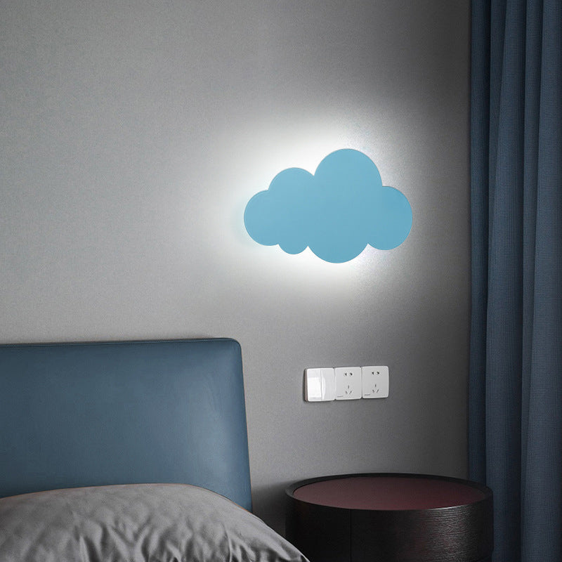 1-Light Cloud Sconce Light Kids Metal Sconce Light Fixture for Bedroom