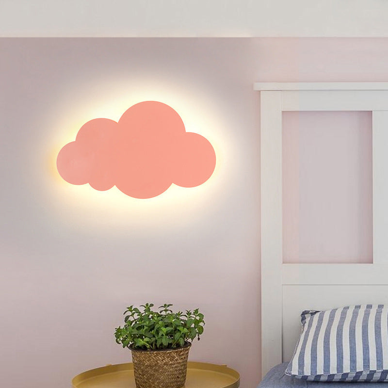 1-Light Cloud Sconce Light Kids Metal Sconce Light Fixture for Bedroom