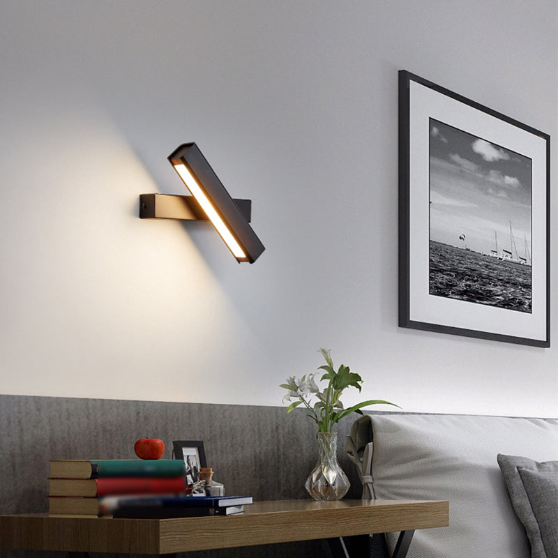 Nordic Style Iron Wall Light Rectangle Shape Rotatable Wall Lamp for Bedroom