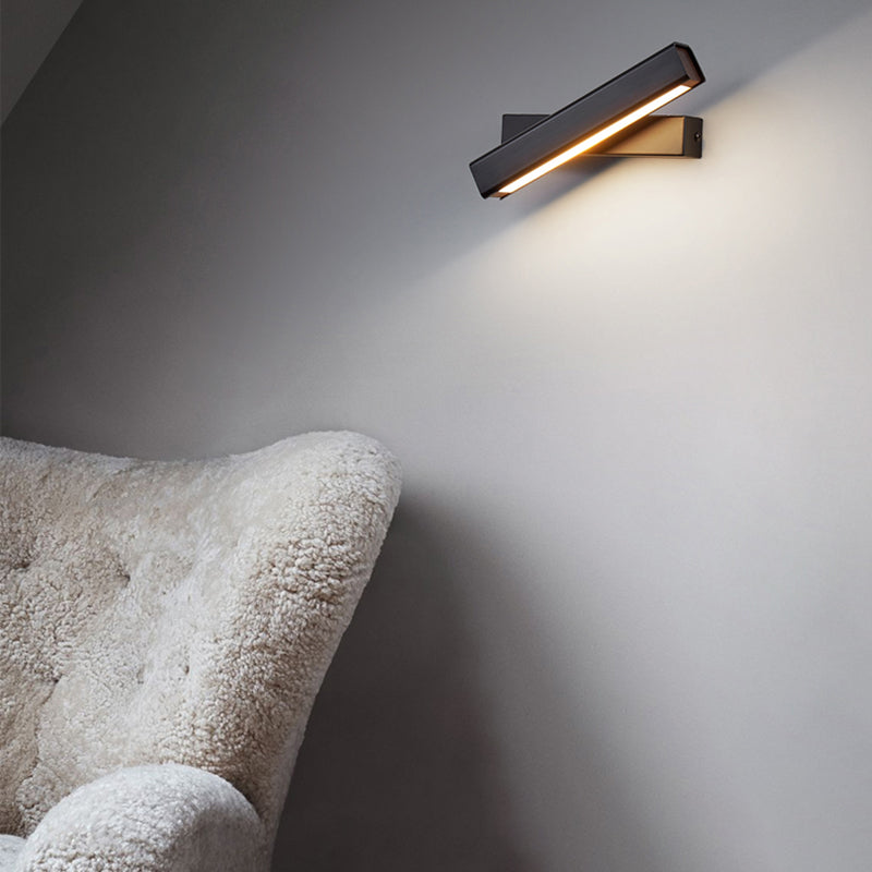 Nordic Style Iron Wall Light Rectangle Shape Rotatable Wall Lamp for Bedroom