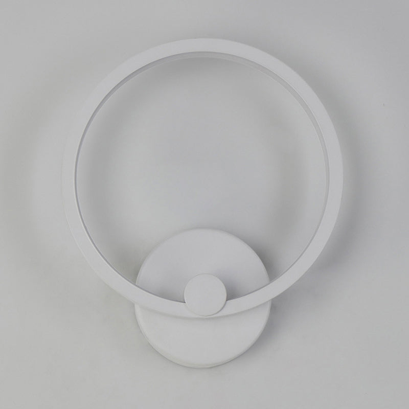 Round Shape Wall Lamp Modern Style Acrylic 1 Light Sconce in White