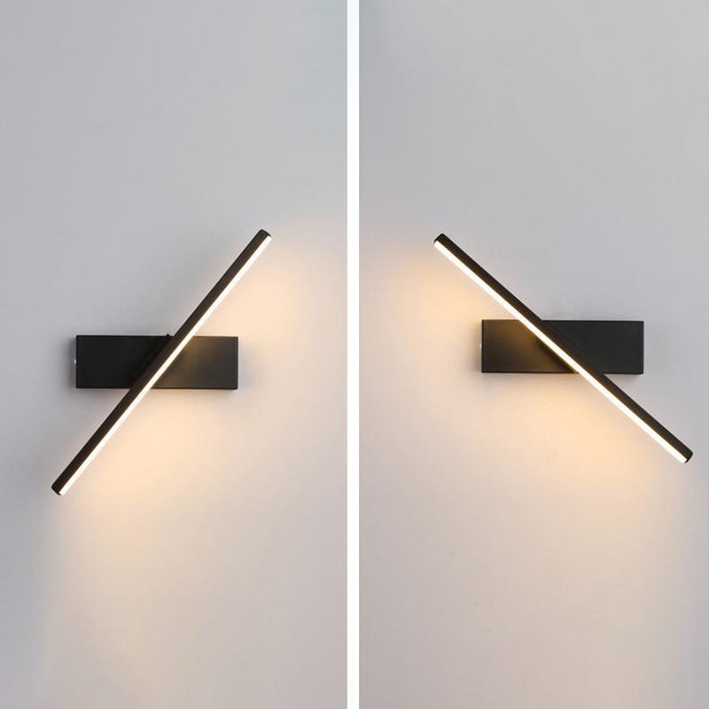 Nordic Style Metal Wall Light Strip Shape Rotatable Wall Lamp for Bedroom