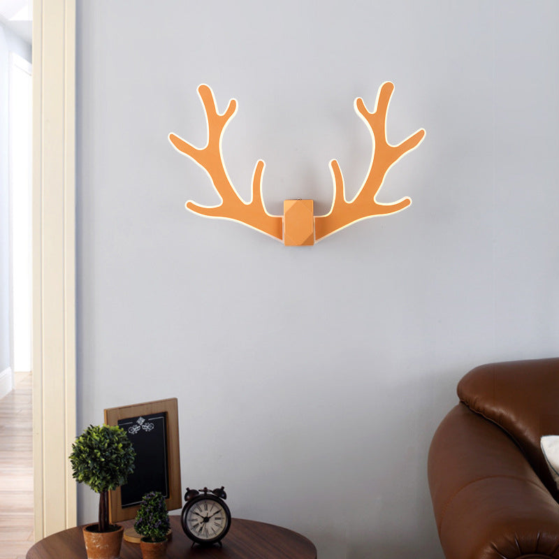 2-Light Antler Sconce Modern Metal Sconce Light Fixture for Bedroom