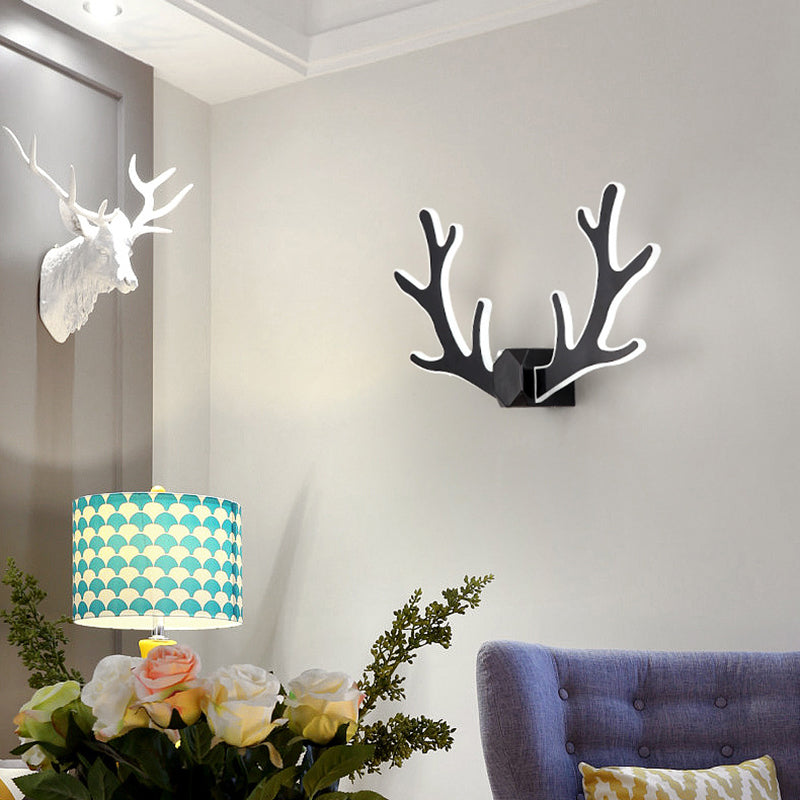 2-Light Antler Sconce Modern Metal Sconce Light Fixture for Bedroom