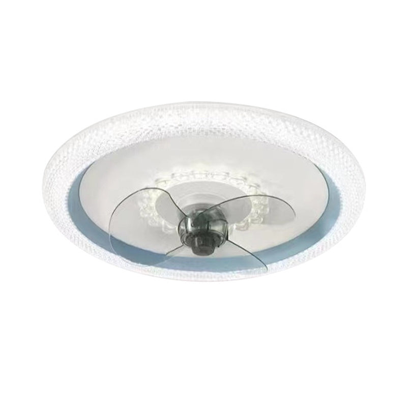 Nordic Style Ceiling Fan Lamp Round Shape Ceiling Fan Light for Bedroom