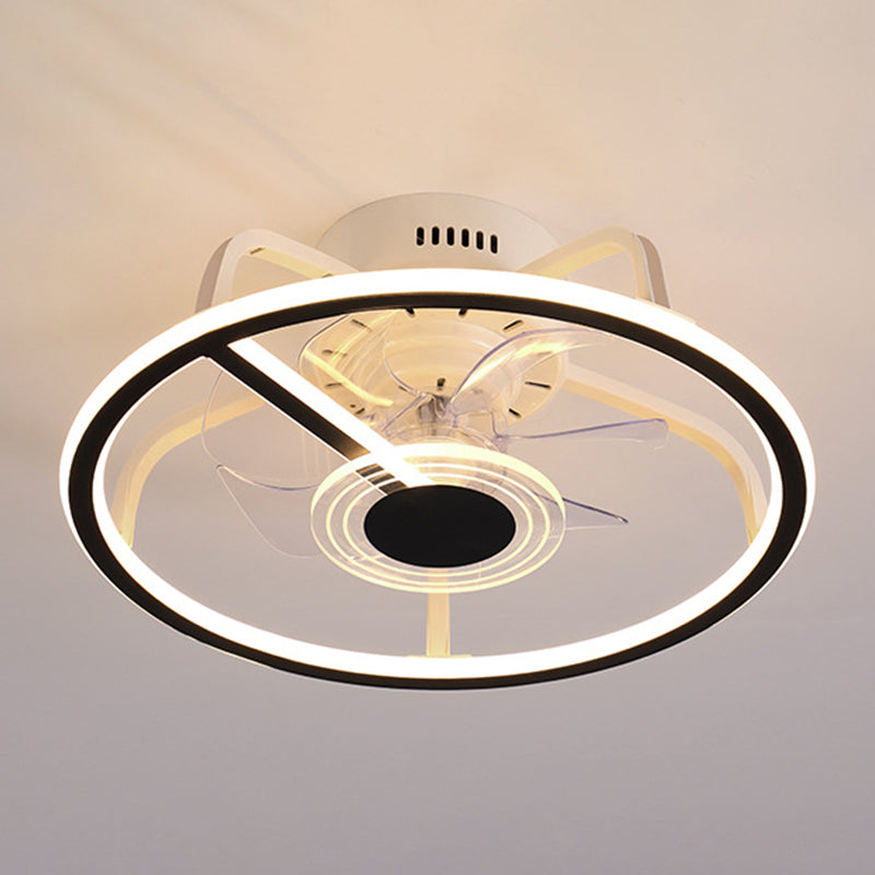 7-Blade Modernism Ceiling Fan Metallic Fan with Light for Living Room