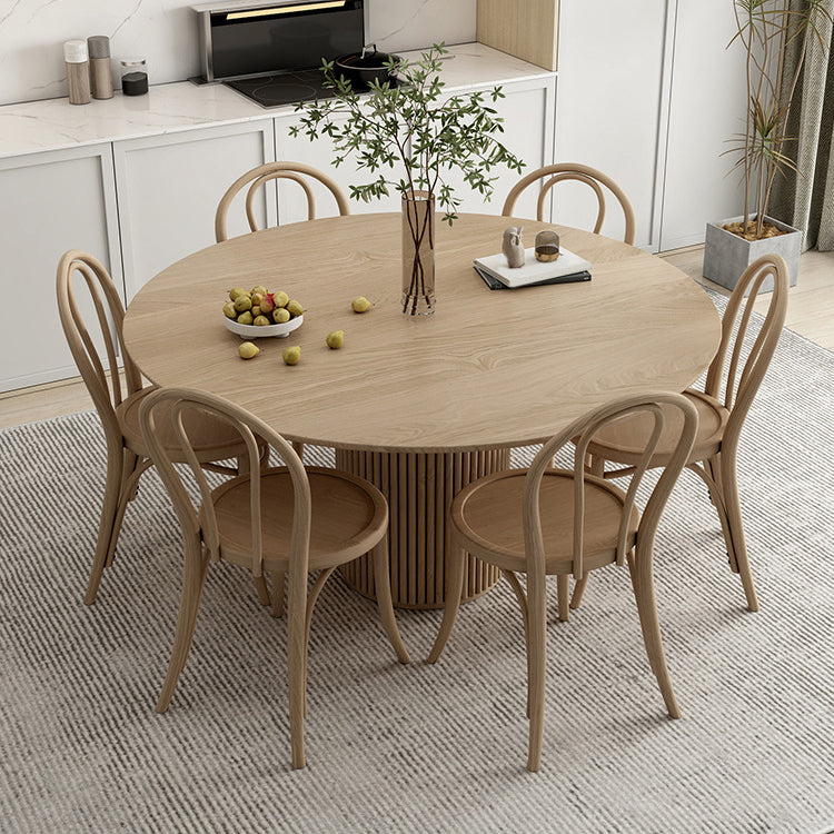 Nordic 1/2/4/7 Pieces Dining Set Round Wood Dining Table for Dining Room