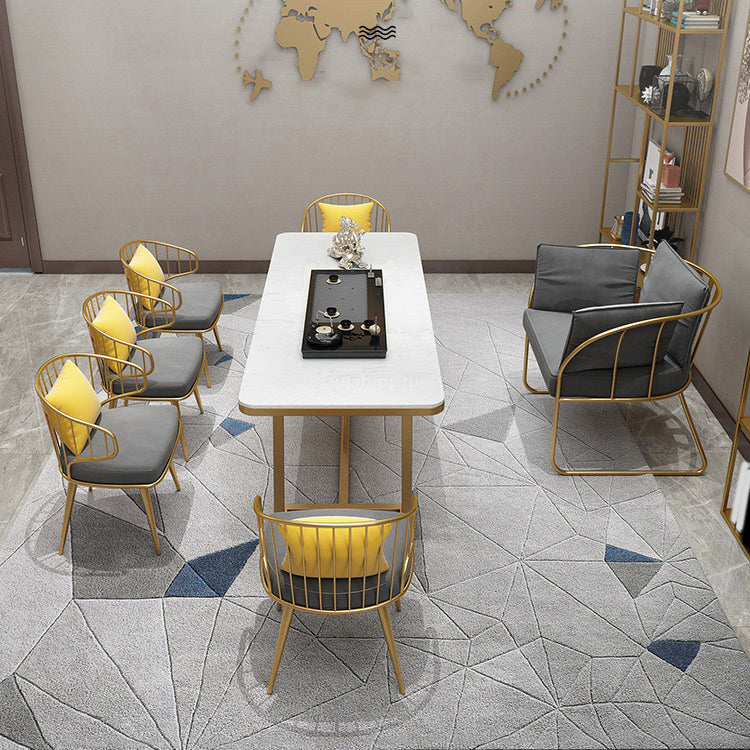 Modern 1/7 Pieces Dining Set Rectangle Stone Dining Table for Living Room Dining Room