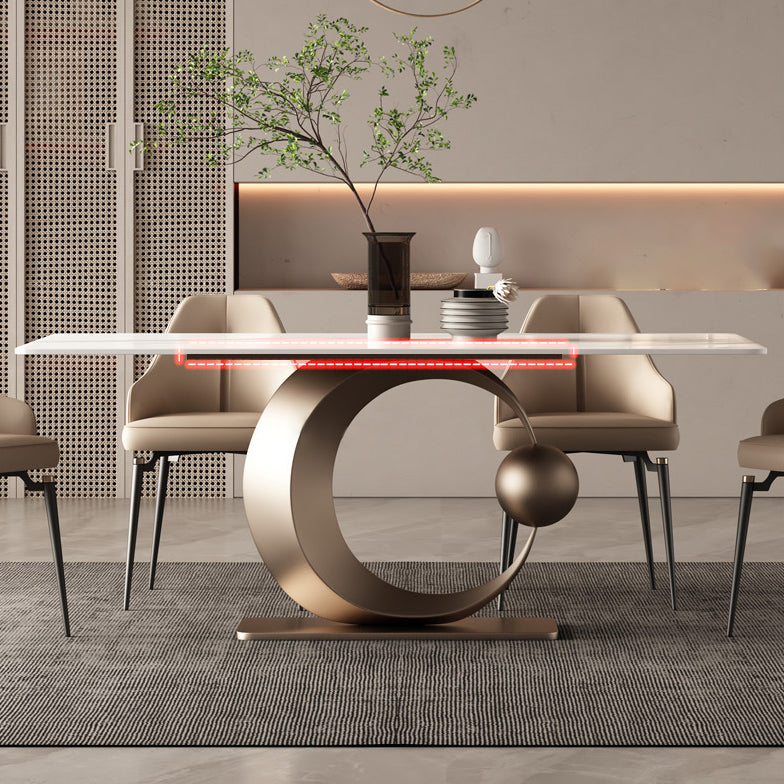 Glam Rectangle Table Set 1/2/5/7 Pieces Dining Set for Home Use