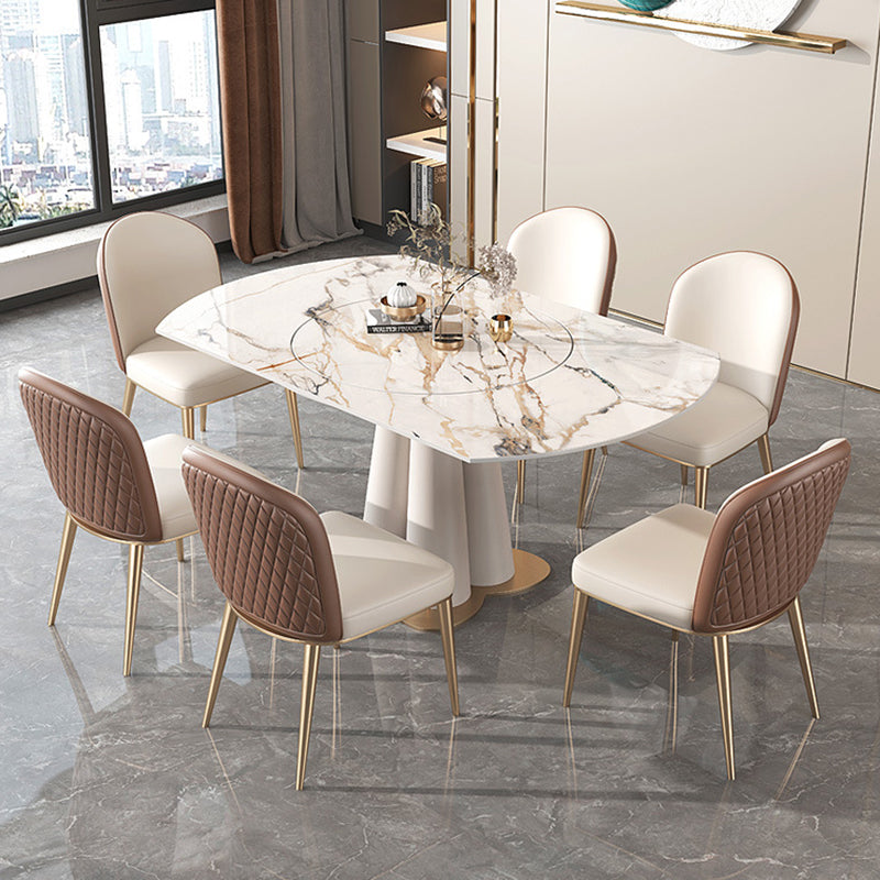 Glam Rectangle Table Set 1/3/4/5/7/9 Pieces Dining Set for Home Use