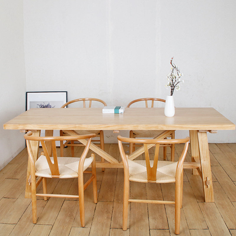 Modern 1/5 Pieces Dining Set Rectangle Pine Wood Dining Table for Dining Room Kitchen