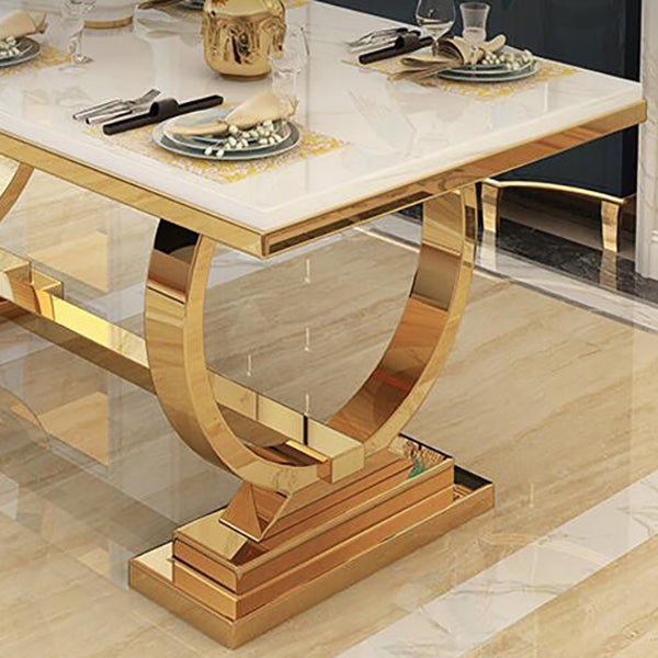 Modern Style Marble Dining Table Set White 1/4/5/6/7 Pieces Dining Set for Home Use