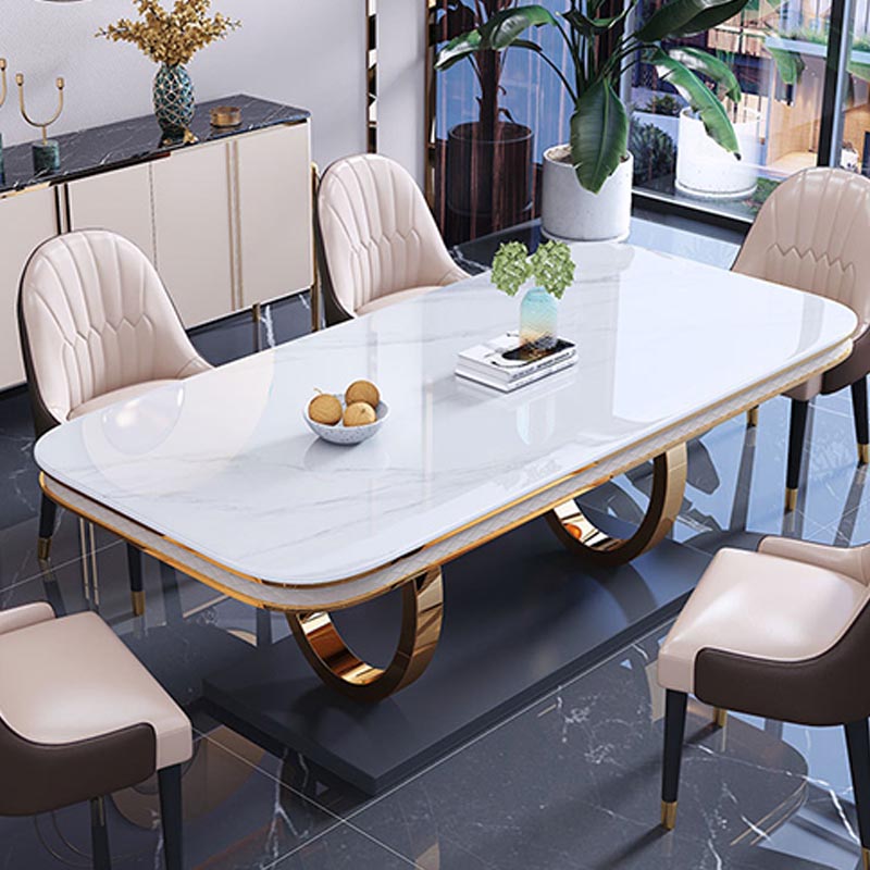 1/4/5/6 Pieces Dining Set Contemporary Rectangle Sintered Stone Dining Table Set