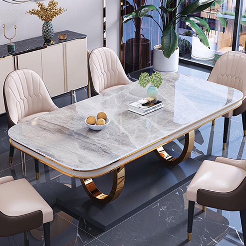 1/4/5/6 Pieces Dining Set Contemporary Rectangle Sintered Stone Dining Table Set