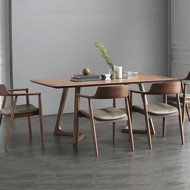 Industrial 1/5 Pieces Dining Set Rectangle Pine Wood Dining Table for Dining Room