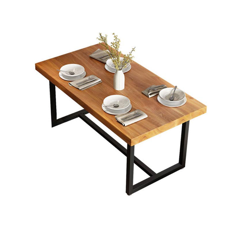 Industrial 1/5 Pieces Dining Set Rectangle Pine Wood Dining Table for Living Room