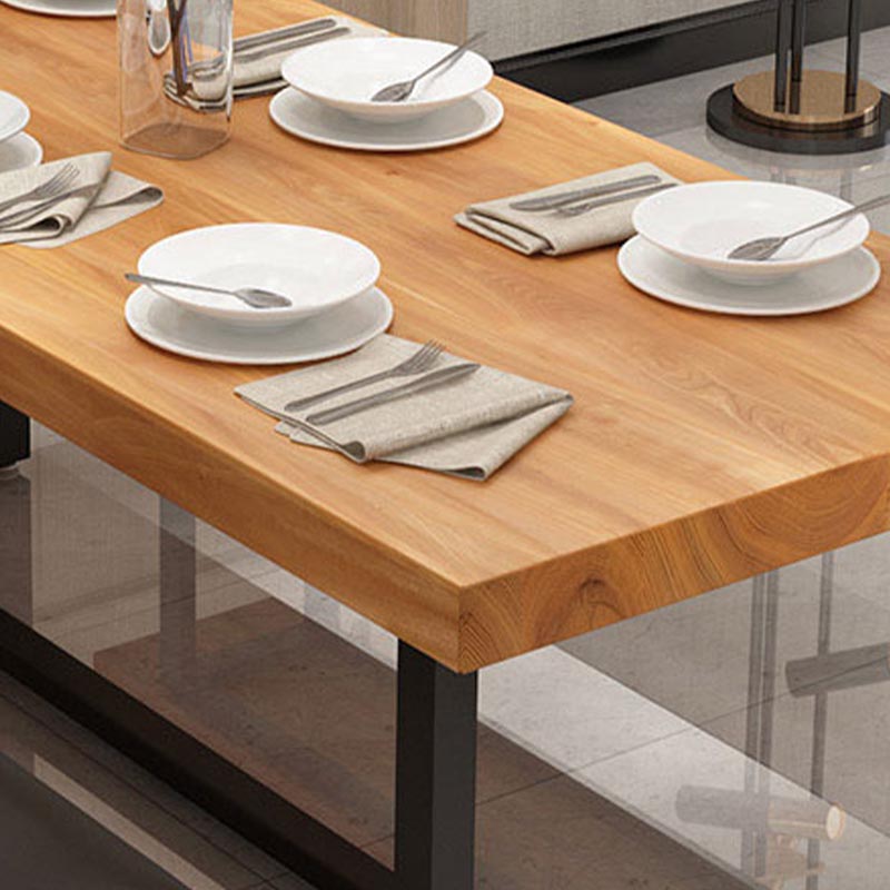 Industrial 1/5 Pieces Dining Set Rectangle Pine Wood Dining Table for Living Room