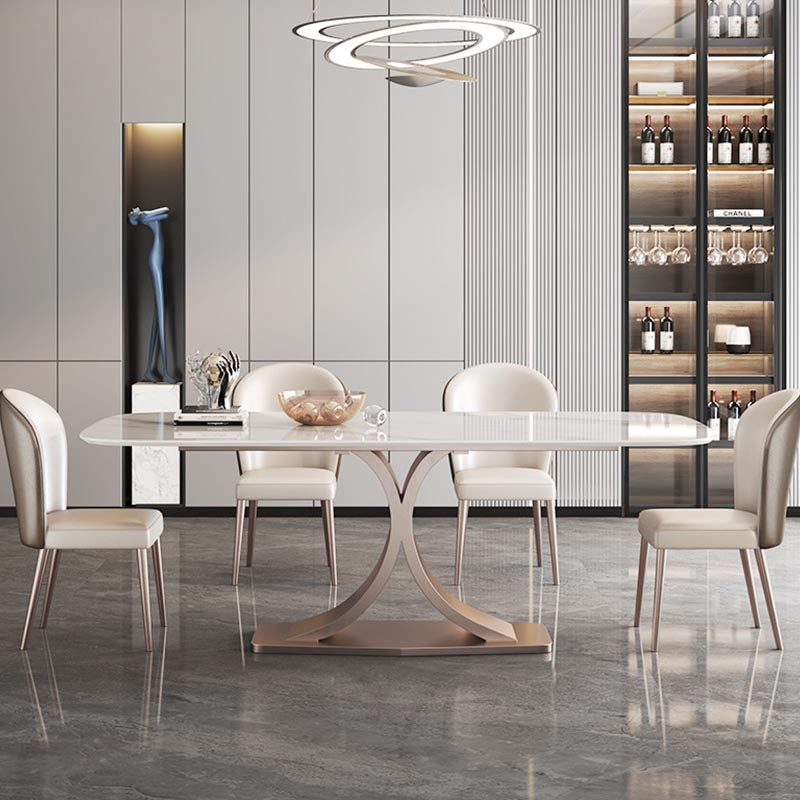 Glam Rectangle Table Set 1/3/4/5/6 Pieces Dining Set for Home Use