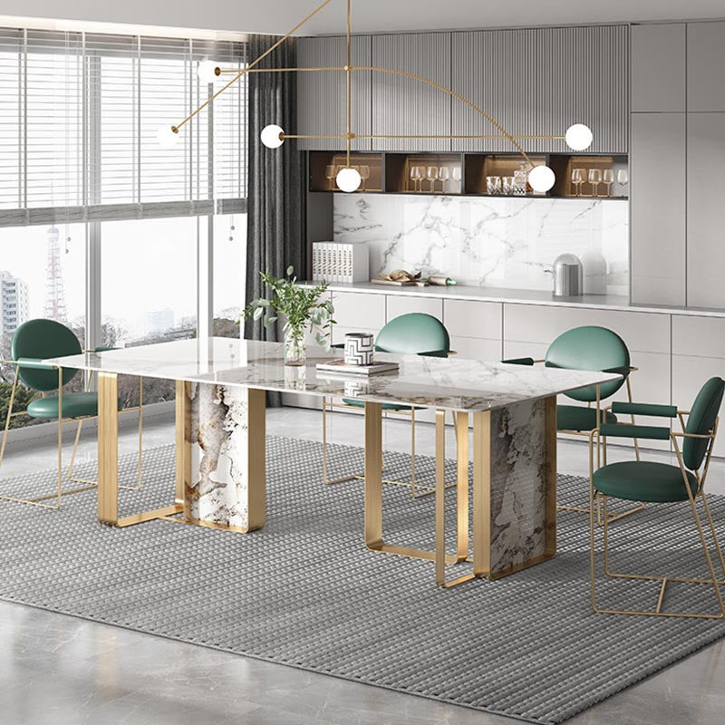 Glam Rectangle Table Set 1/4/5/7 Pieces Dining Set for Home Use