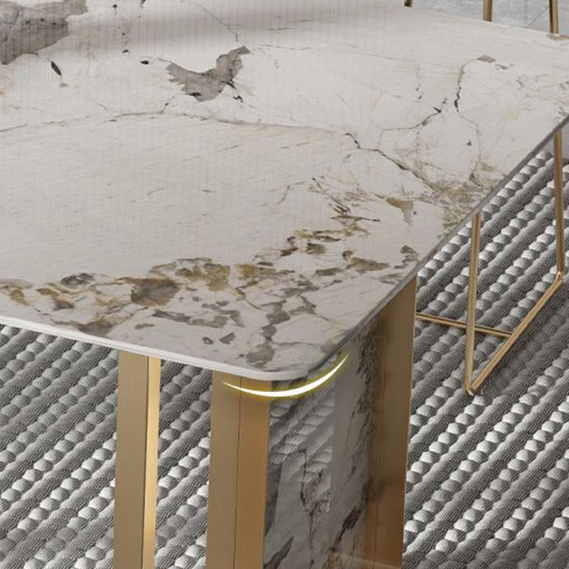 Glam Rectangle Table Set 1/4/5/7 Pieces Dining Set for Home Use