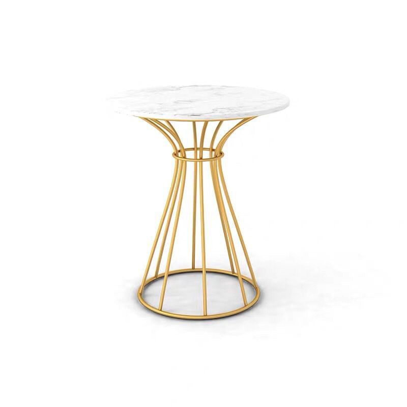 Glam Faux Marble Dining Set Round 1/2/3/4/5 Pieces Dining Set for Home Use