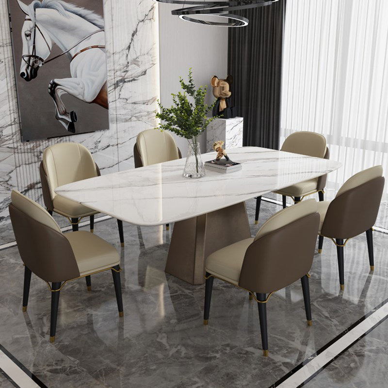 Glam Style Rectangle Table Set 1/4/5/7 Pieces Dining Set for Home Use