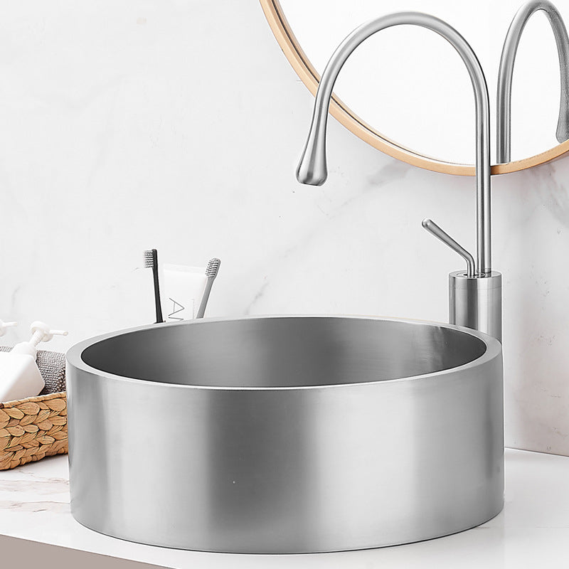 Modern Stainless Steel Wash Stand Round Trough Sink for Bathroom