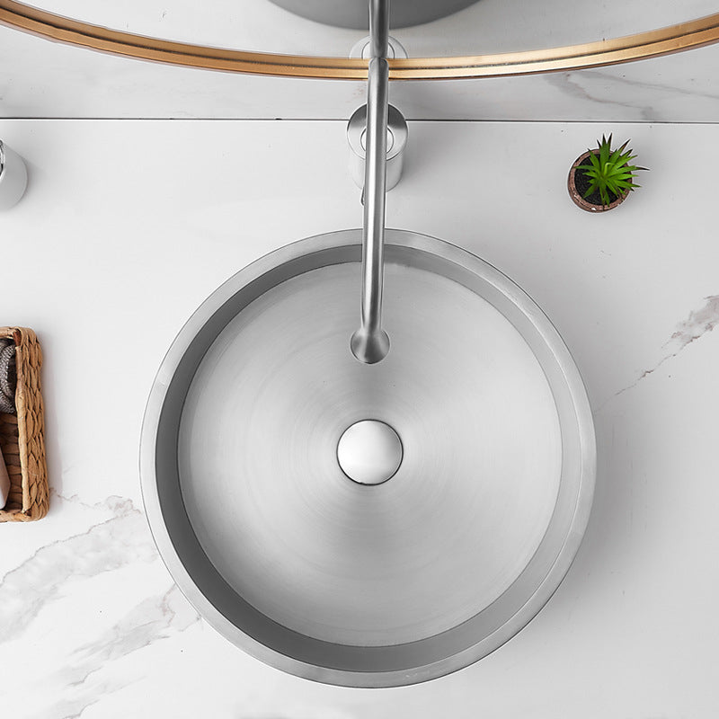 Modern Stainless Steel Wash Stand Round Trough Sink for Bathroom