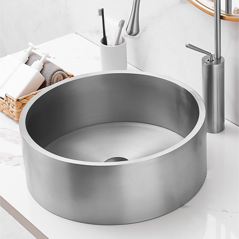 Modern Stainless Steel Wash Stand Round Trough Sink for Bathroom
