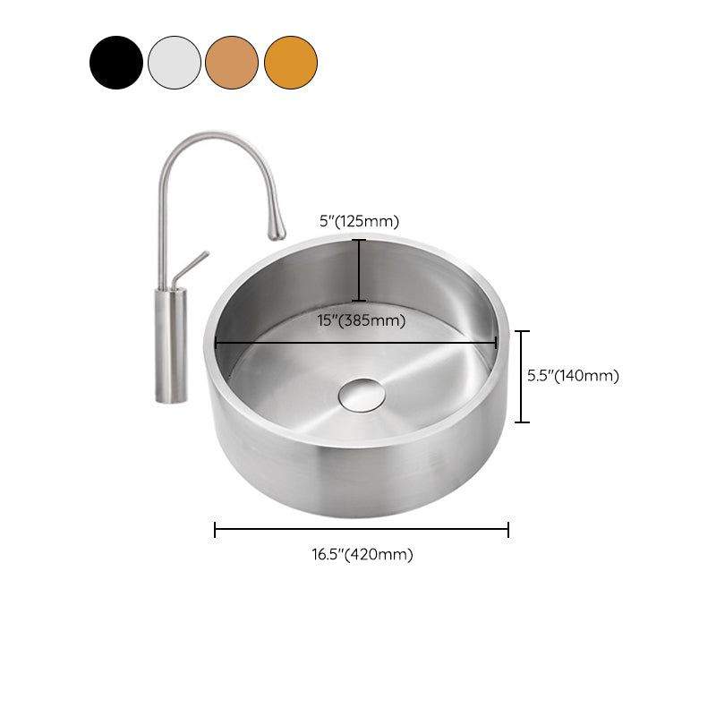 Modern Stainless Steel Wash Stand Round Trough Sink for Bathroom