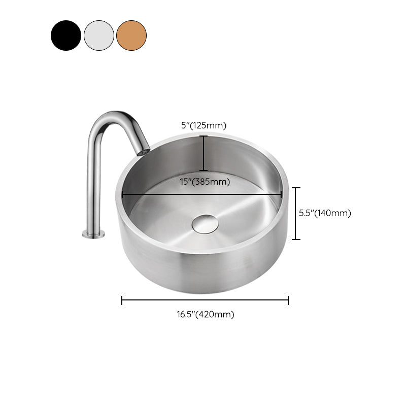 Modern Stainless Steel Wash Stand Round Trough Sink for Bathroom