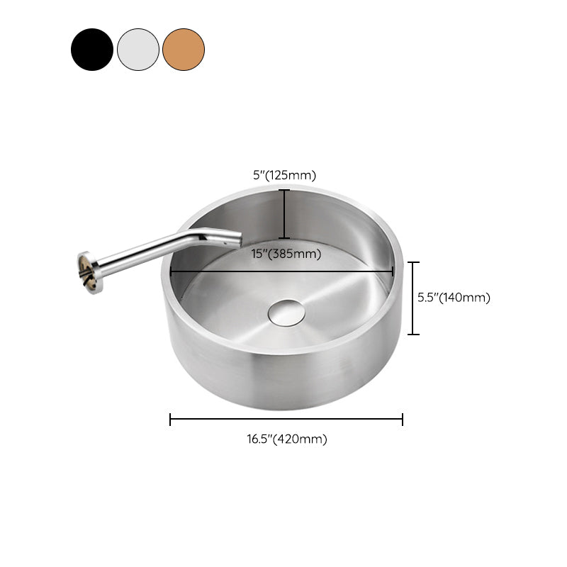 Modern Stainless Steel Wash Stand Round Trough Sink for Bathroom