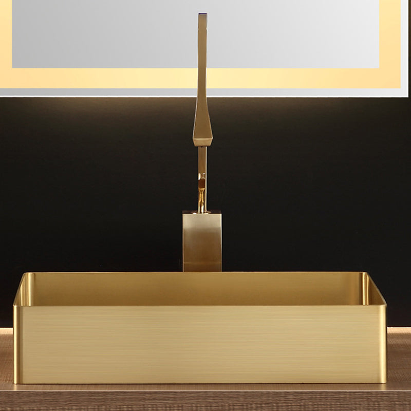 Modern Stainless Steel Sink Rectangular Basin Sink for Bathroom(Faucet Not Included )