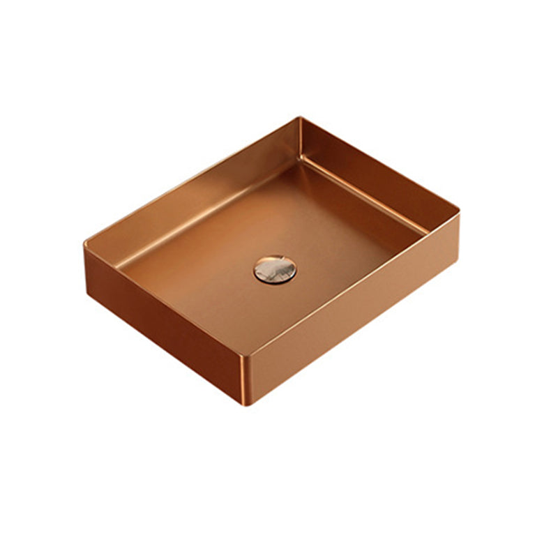 Modern Stainless Steel Sink Rectangular Basin Sink for Bathroom(Faucet Not Included )