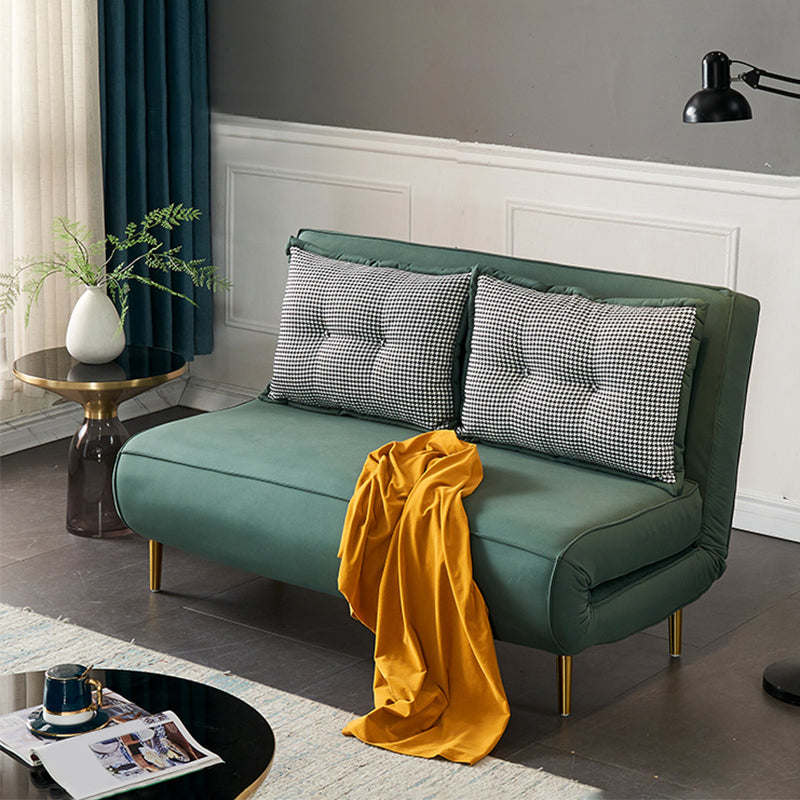 Green Faux leather Convertible Sofas 32.67" Wide Contemporary Foldable Sleeper Sofa