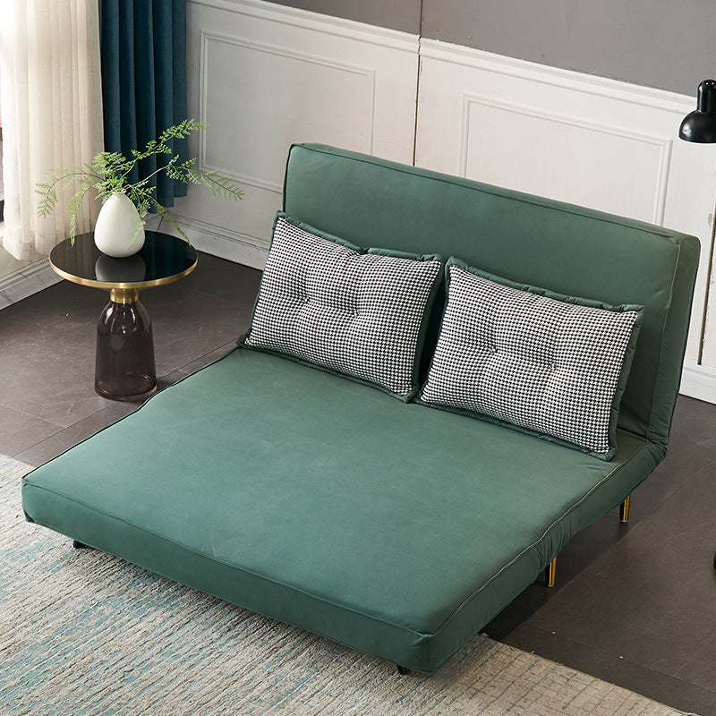 Green Faux leather Convertible Sofas 32.67" Wide Contemporary Foldable Sleeper Sofa