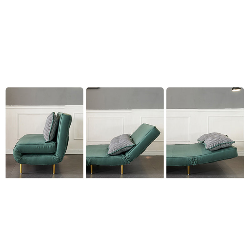 Green Faux leather Convertible Sofas 32.67" Wide Contemporary Foldable Sleeper Sofa