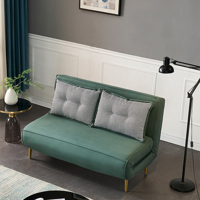 Green Faux leather Convertible Sofas 32.67" Wide Contemporary Foldable Sleeper Sofa