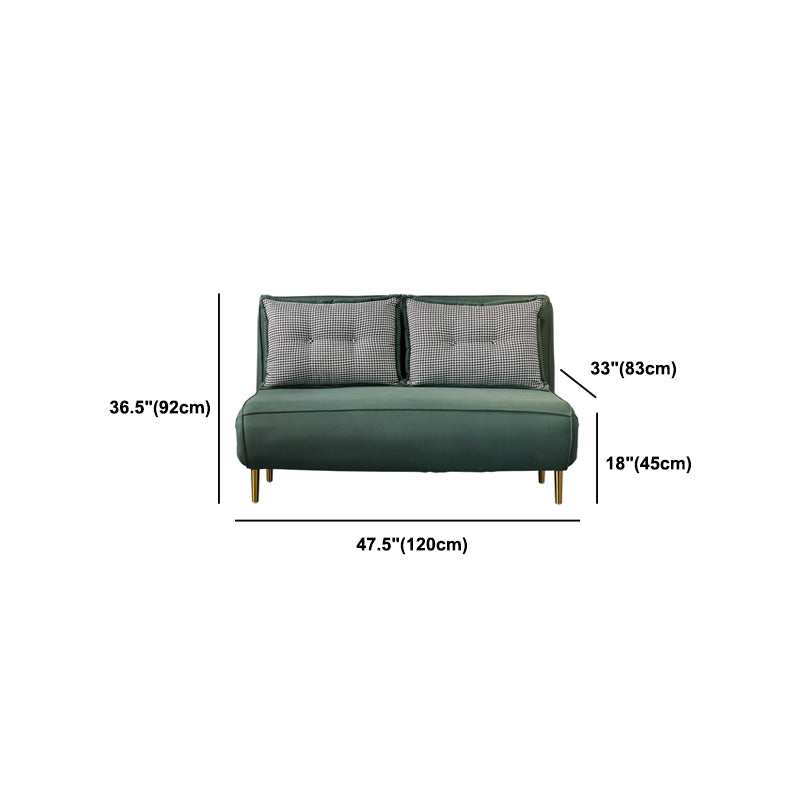 Green Faux leather Convertible Sofas 32.67" Wide Contemporary Foldable Sleeper Sofa